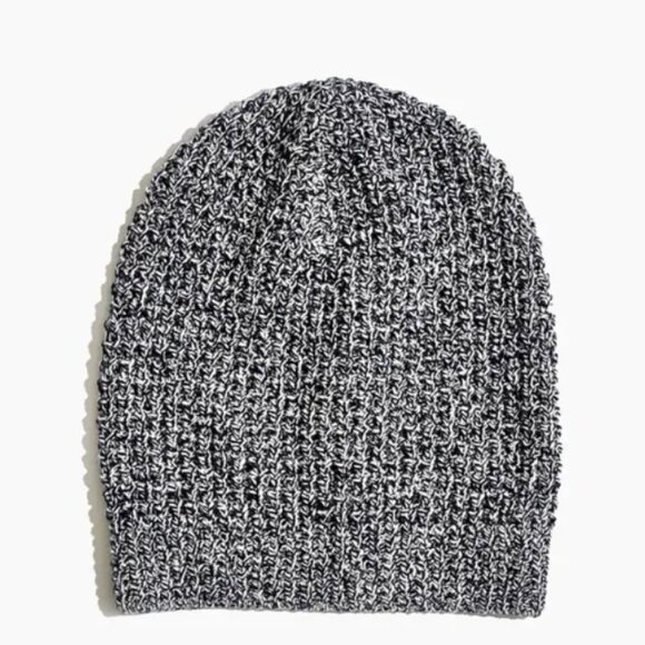 Madewell Black and White Waffle Beanie - Picture 3 of 4